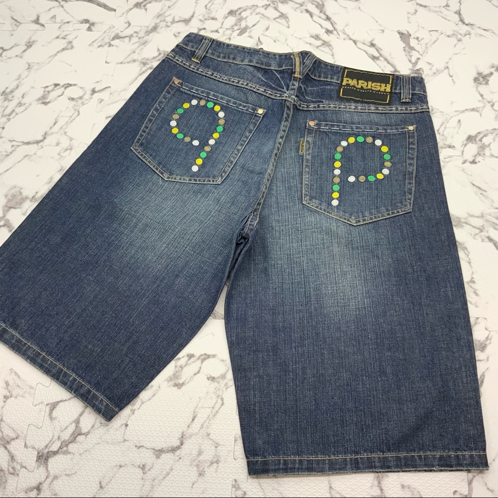 Men's Parish Vintage Blue | Grey | Yellow | Green Denim Shorts